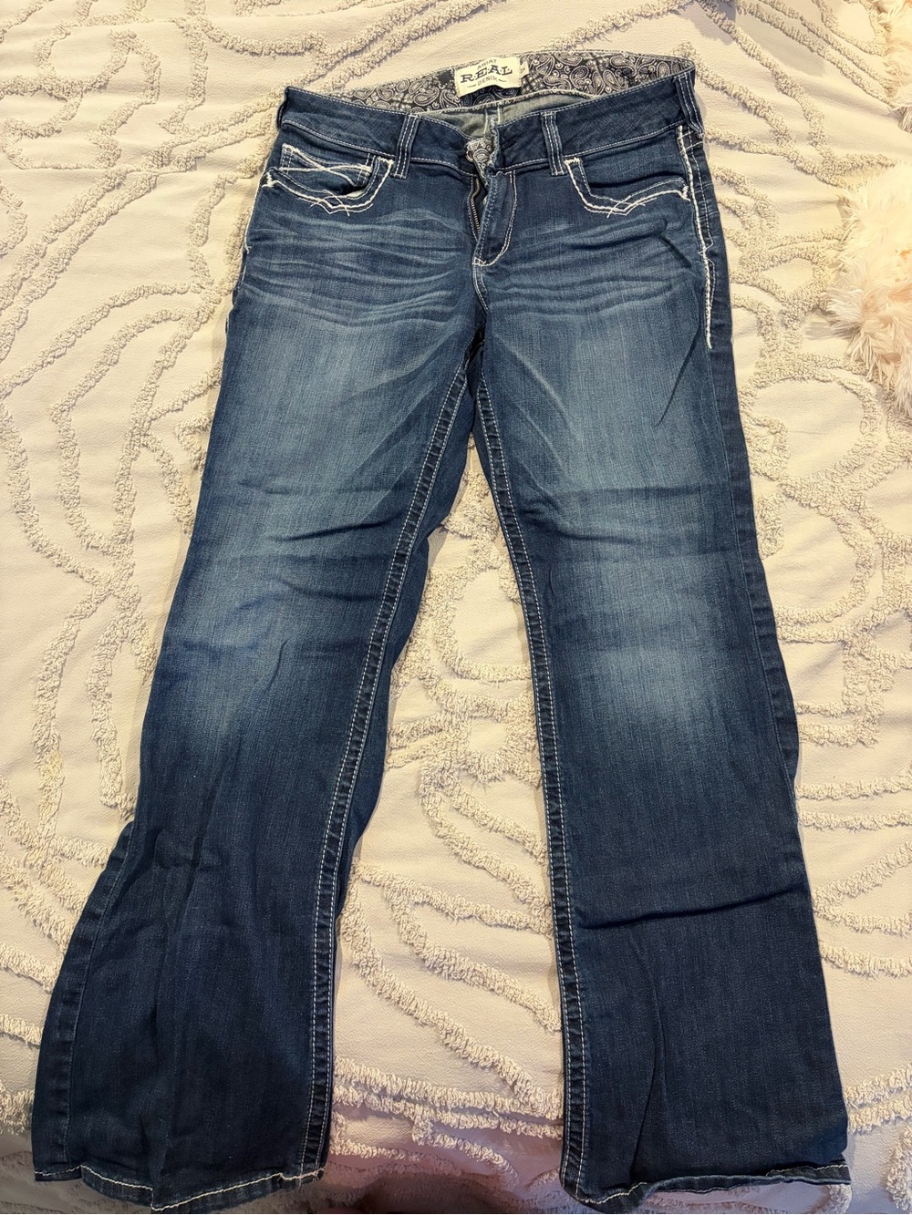 Ariat Women's Blue Flare Jeans with Contrast Stitching